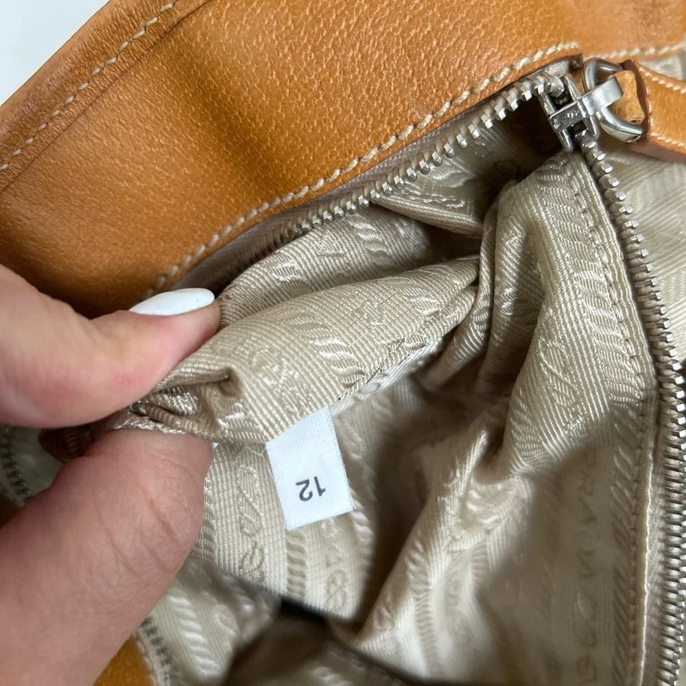Authentic Prada Tan and Brown Women's Tote Bag, EUC